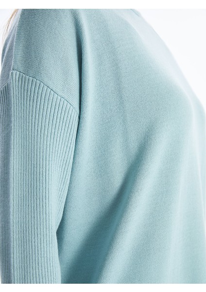 Yeni Sezon Yarım Balıkçı Yaka Düz Uzun Kollu Kadın Triko Tunik modelleri