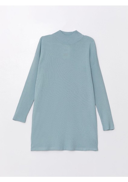 Yeni Sezon Yarım Balıkçı Yaka Düz Uzun Kollu Kadın Triko Tunik indirimleri