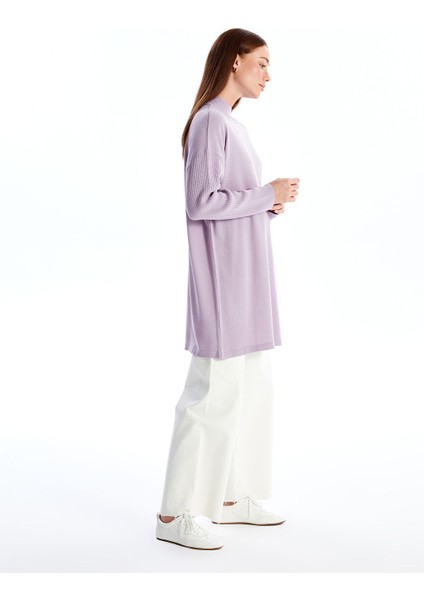 Yeni Sezon Yarım Balıkçı Yaka Düz Uzun Kollu Kadın Triko Tunik fiyatları