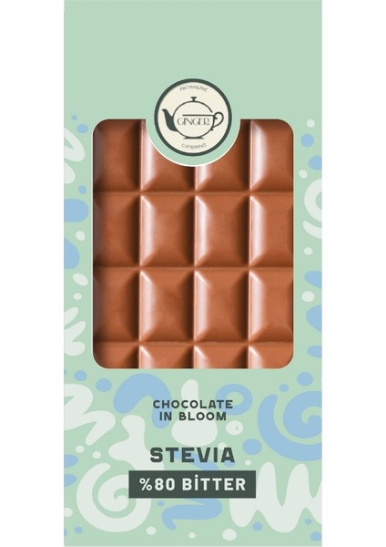 Chocolate In Bloom - Stevia %80 Bitter Tablet Çikolata (80 Gr)