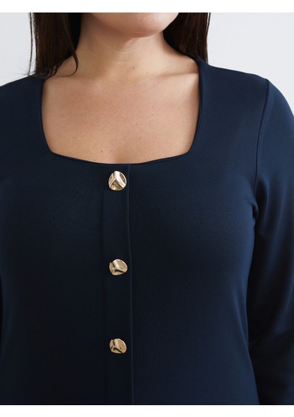 Yeni Sezon Büyük Beden Kare Yaka Bluz modelleri