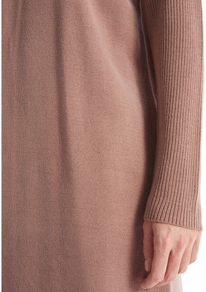 Yeni Sezon Yarım Balıkçı Yaka Düz Uzun Kollu Kadın Triko Tunik modelleri