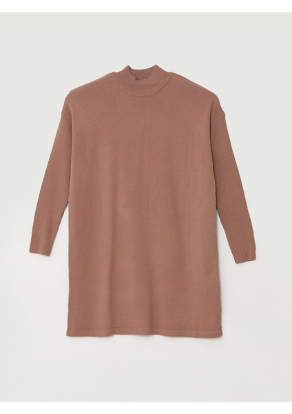 Yeni Sezon Yarım Balıkçı Yaka Düz Uzun Kollu Kadın Triko Tunik indirimleri