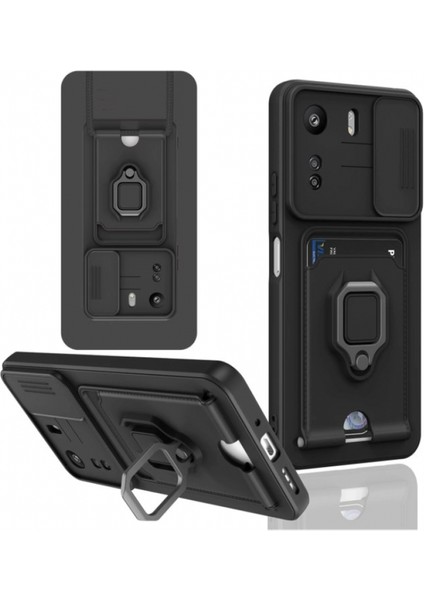 Xiaomi Redmi 13C Kılıf Zuma Kartvizitli Yüzüklü Silikon