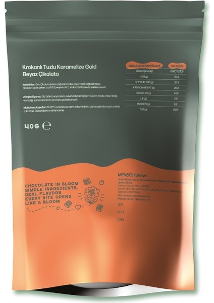 Chocolate In Bloom - Tuzlu Karamel Krokanlı Roche Çikolata (40 Gr) fiyatları