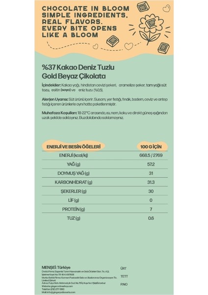 Chocolate In Bloom - Tuzlu Karamel Tablet Çikolata (80 Gr) fiyatları