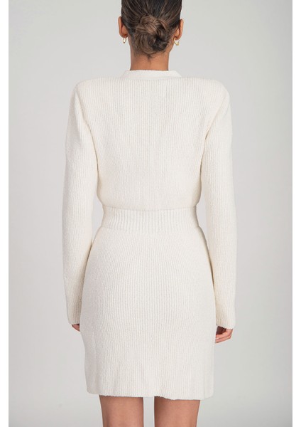 Ekru Cepleri Aksesuar Detaylı Triko Hırka 28838 fırsatları