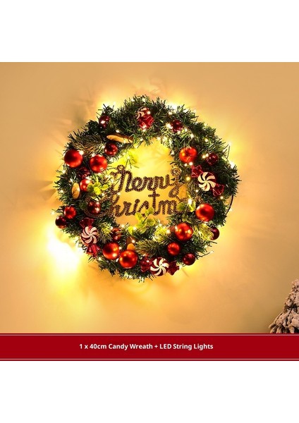 Noel Çelengi Kapı Asma Noel Dekorasyonu Rattan Süs Dekorasyon Asma (Yurt Dışından)