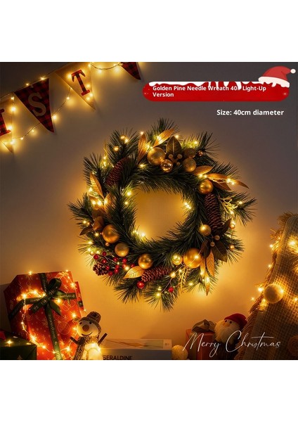 Noel Çelengi Kapı Asma Noel Dekorasyonu Rattan Süs Dekorasyon Asma (Yurt Dışından)