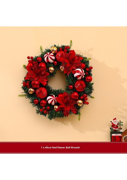 Noel Çelengi Kapı Asma Noel Dekorasyonu Rattan Süs Dekorasyon Asma (Yurt Dışından)