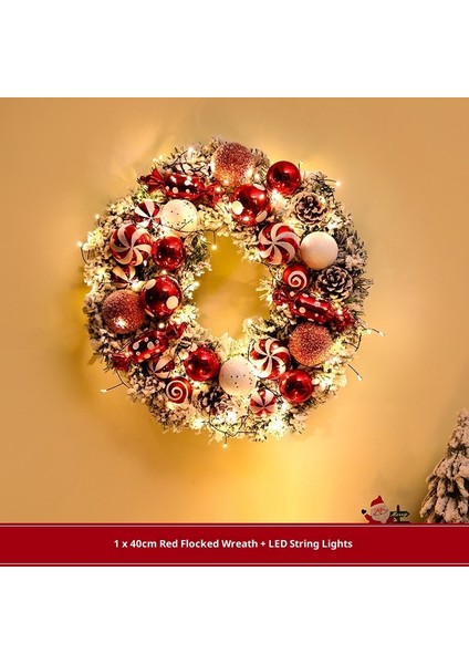 Noel Çelengi Kapı Asma Noel Dekorasyonu Rattan Süs Dekorasyon Asma (Yurt Dışından)