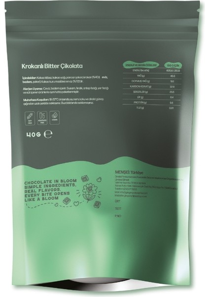 Chocolate In Bloom - %72 Bitter Çikolata ve Krokanlı Roche Çikolata (40 Gr) fiyatları