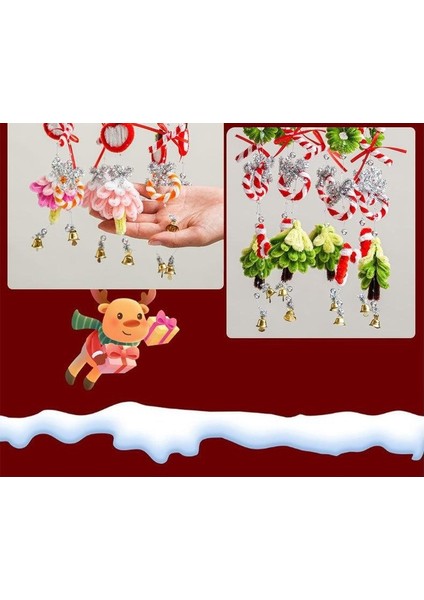 Noel Süsleri Bükülmüş Çubuk Noel Ağacı Çanı Asılı Süslemeler El Yapımı Örgü Diy Malzeme Paketi Sahne Dekorasyonu (Tutkal Tabancası A) (Yurt Dışından) fiyatları