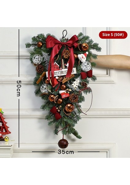 Noel Çelengi Kapı Asma Noel Dekorasyonu Rattan Süs Dekorasyon Asma (Yurt Dışından)