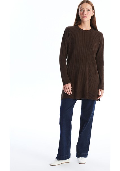 Yeni Sezon Bisiklet Yaka Düz Uzun Kollu Kadın Triko Tunik fiyatları