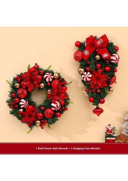 Noel Çelengi Kapı Asma Noel Dekorasyonu Rattan Süs Dekorasyon Asma (Yurt Dışından)