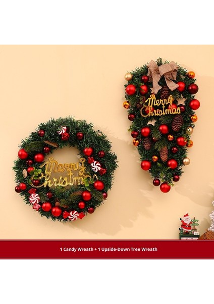 Noel Çelengi Kapı Asma Noel Dekorasyonu Rattan Süs Dekorasyon Asma (Yurt Dışından)