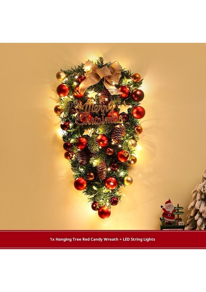 Noel Çelengi Kapı Asma Noel Dekorasyonu Rattan Süs Dekorasyon Asma (Yurt Dışından)