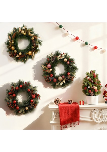 Noel Çelengi Kapı Asma Noel Dekorasyonu Rattan Süs Dekorasyon Asma (Yurt Dışından) fiyatları