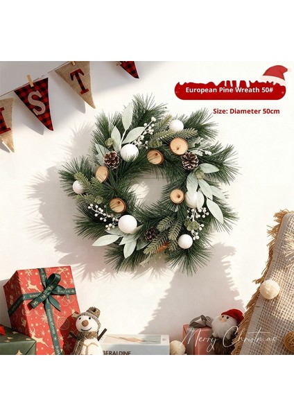 Noel Çelengi Kapı Asma Noel Dekorasyonu Rattan Süs Dekorasyon Asma (Yurt Dışından)