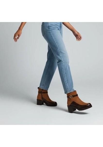 Taba Nubuk Kahve Garnili Bilekten Atkılı Kadın Kalın Topuklu Bot fiyatları