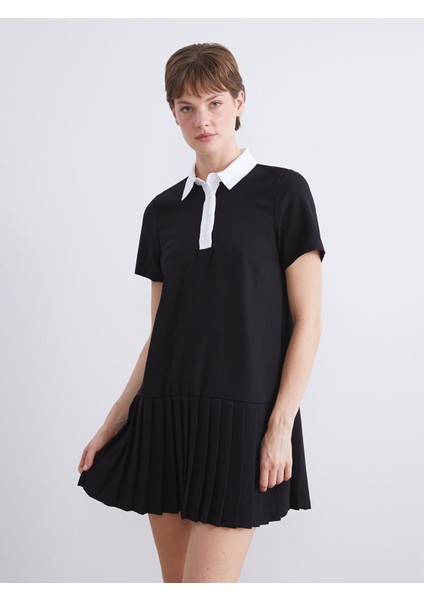 Yeni Sezon Gömlek Yaka Pileli Mini Elbise fiyatları