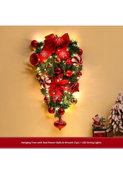 Noel Çelengi Kapı Asma Noel Dekorasyonu Rattan Süs Dekorasyon Asma (Yurt Dışından)