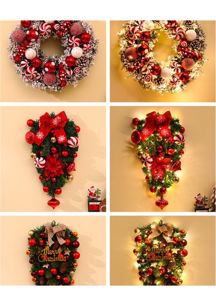 Noel Çelengi Kapı Asma Noel Dekorasyonu Rattan Süs Dekorasyon Asma (Yurt Dışından) fiyatları