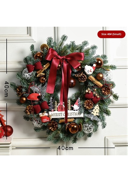 Noel Çelengi Kapı Asma Noel Dekorasyonu Rattan Süs Dekorasyon Asma (Yurt Dışından)