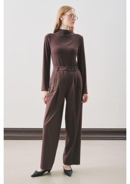 Classıc Pileli Pantolon Kahverengi
