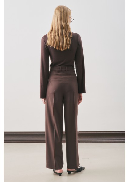 Classıc Pileli Pantolon Kahverengi