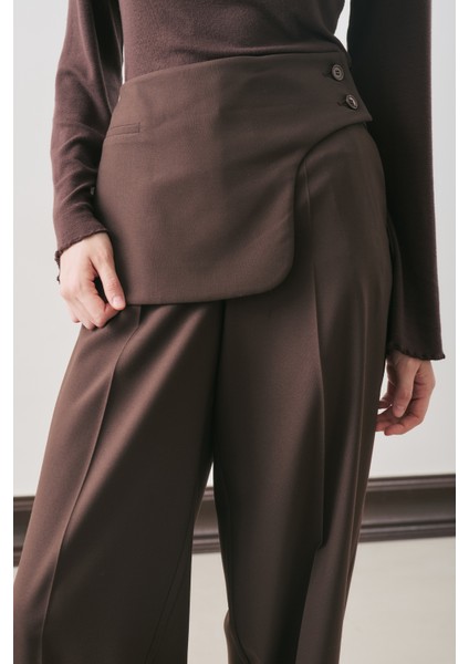 Klasik Kesim Kumaş Pantolon Acı Kahve