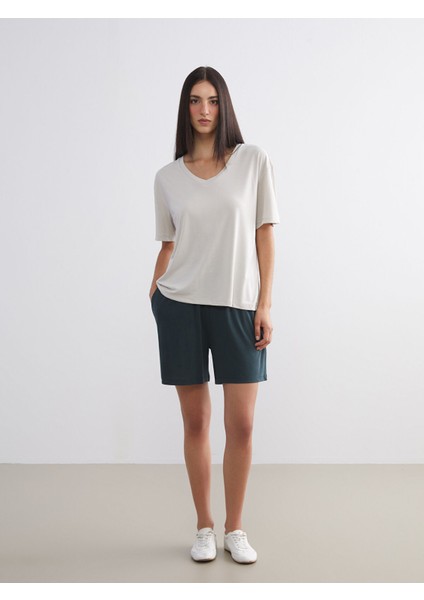 Yeni Sezon Beli Lastikli Kadın Şort