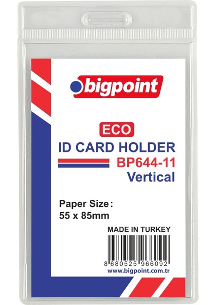 Eco Kart Poşeti Dikey 55X85MM 100'LÜ Poşet