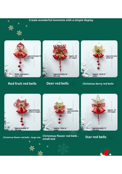 Yeni Yılbaşı Ağacı Çanları Asılı Yılbaşı Dekorasyonu Ortam Çanları (Yurt Dışından) modelleri
