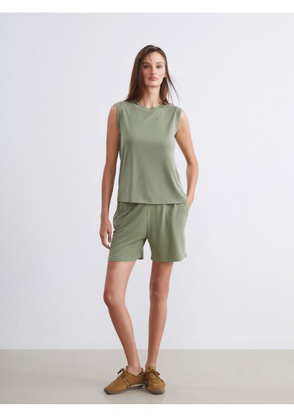 Yeni Sezon Beli Lastikli Kadın Şort