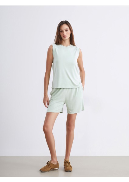 Yeni Sezon Beli Lastikli Kadın Şort