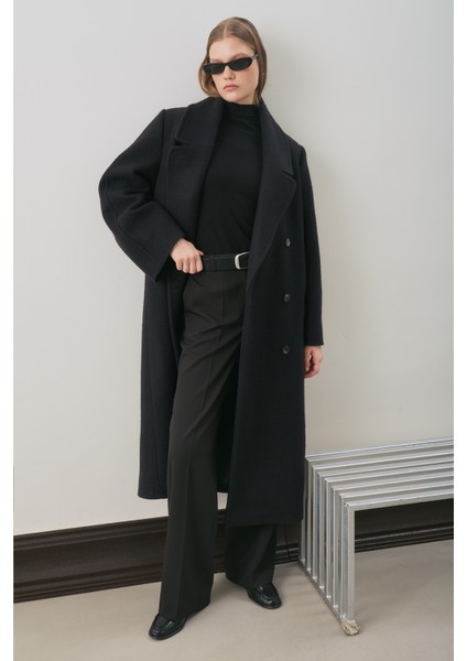 Kruvaze Yün Palto Siyah fiyatları