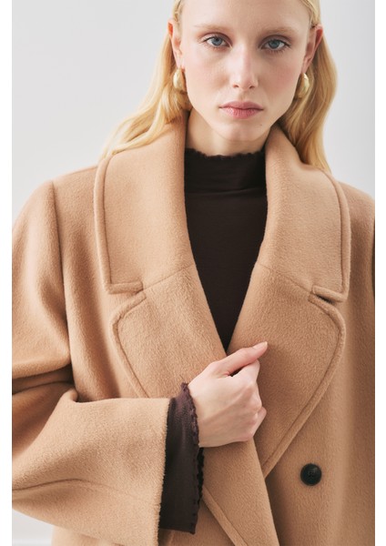 Kruvaze Yün Palto Sütlü Kahve fiyatları