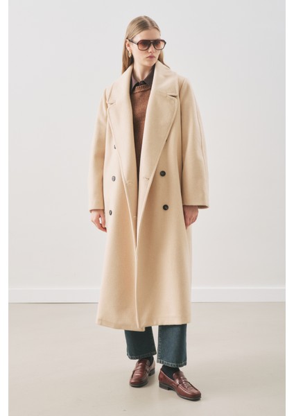 Kruvaze Yün Palto Bej fiyatları