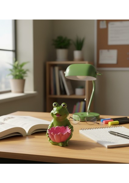 Çiçek Tutucu Kurbağa – El Yapımı Dekoratif Obje - El Boyaması Sevimli Kurbağa Biblo -Lotus Kurbağa fiyatları