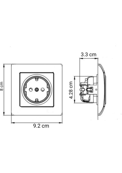 Ovivo Quantum Siyah Çocuk Korumalı Topraklı Priz Çerçeve Hariçtir.