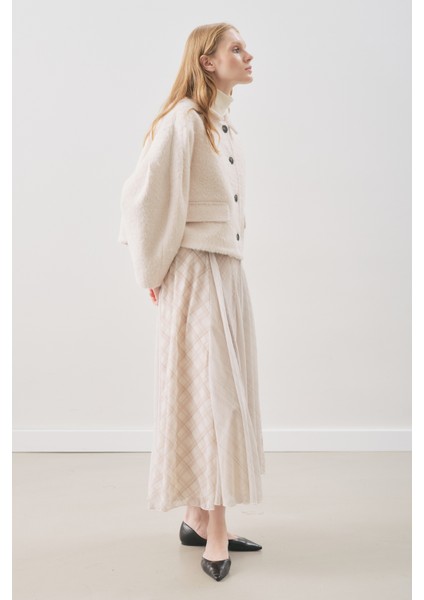 Boucle Kısa Kaban Ekru modelleri