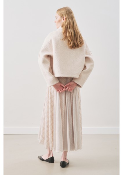 Boucle Kısa Kaban Ekru