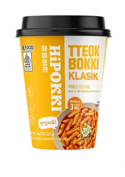 Hipokki Aci ve Tatli Soslu Kore Tteokbokki Pirinç Keki 120GR 10'lu Set