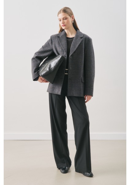 Norrıs Yün Blazer Ceket Grey Check
