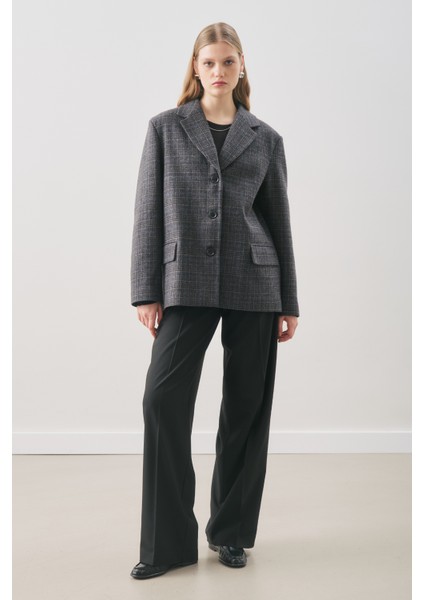 Norrıs Yün Blazer Ceket Grey Check