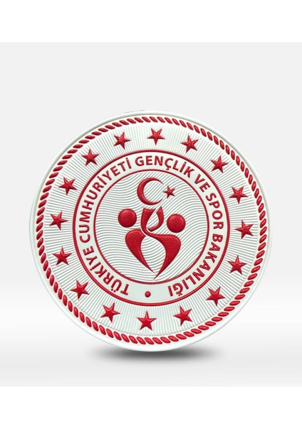 Gençlik ve Spor Bakanlığı Gögüs Arması 7 cm 3D Plastik Tpu, Yeni Tip, Cırtlı, 1.sınıf Kalite