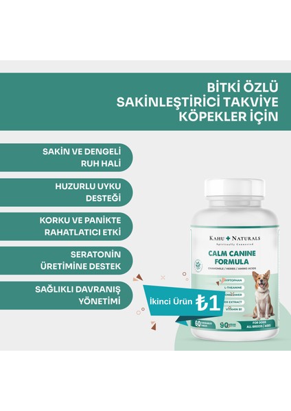 Calm Canine Formula, Köpekler Için Bitki Özlü Sakinleştirici Rahatlatıcı Takviye, 60 Tablet