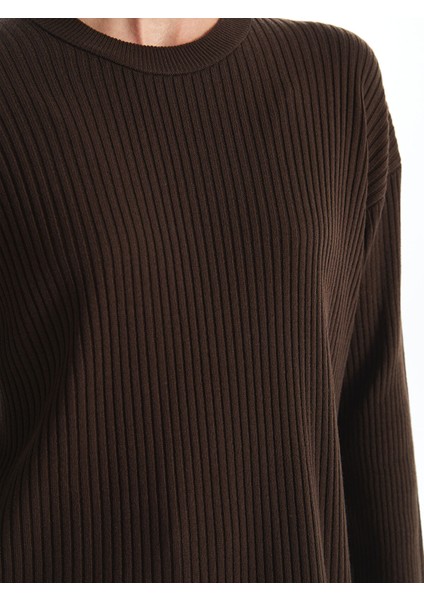 Yeni Sezon Bisiklet Yaka Düz Uzun Kollu Kadın Triko Tunik modelleri